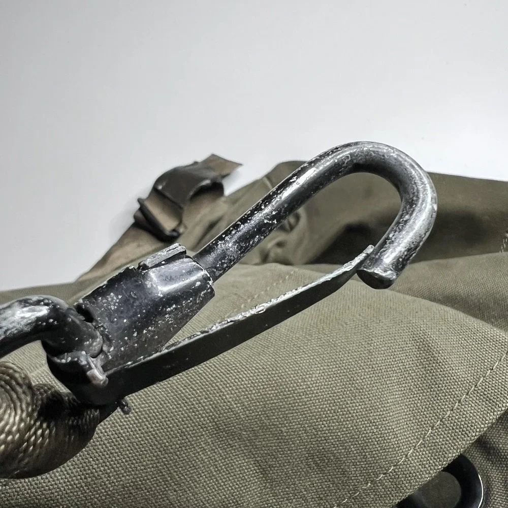 Vintage US Military Canvas Duffel Bag Olive Drab Backpack Sea Bag Sgt Jackson